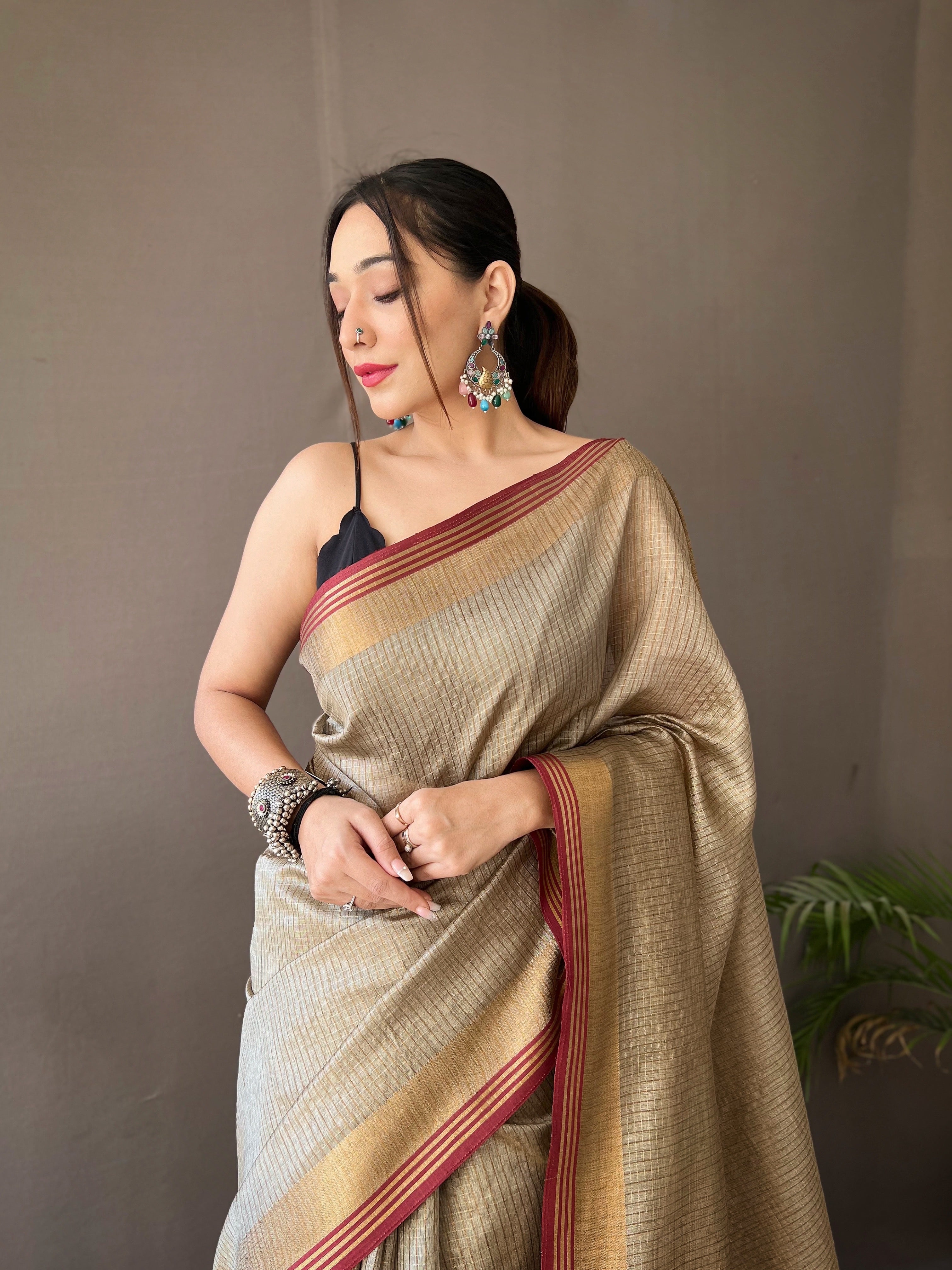 GREY Soft Silk SAREE