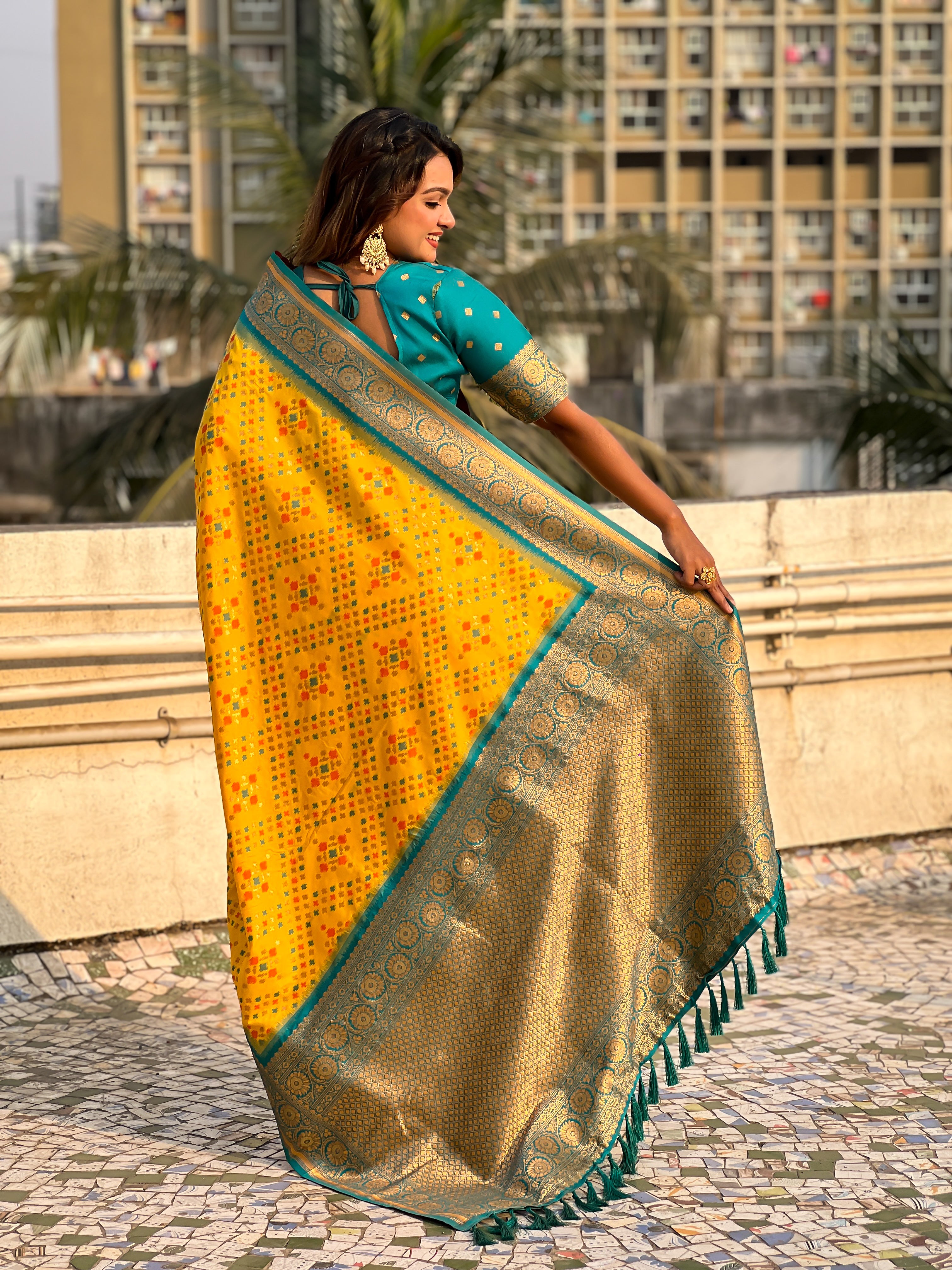 YELLOW PATOLA SILK SAREE