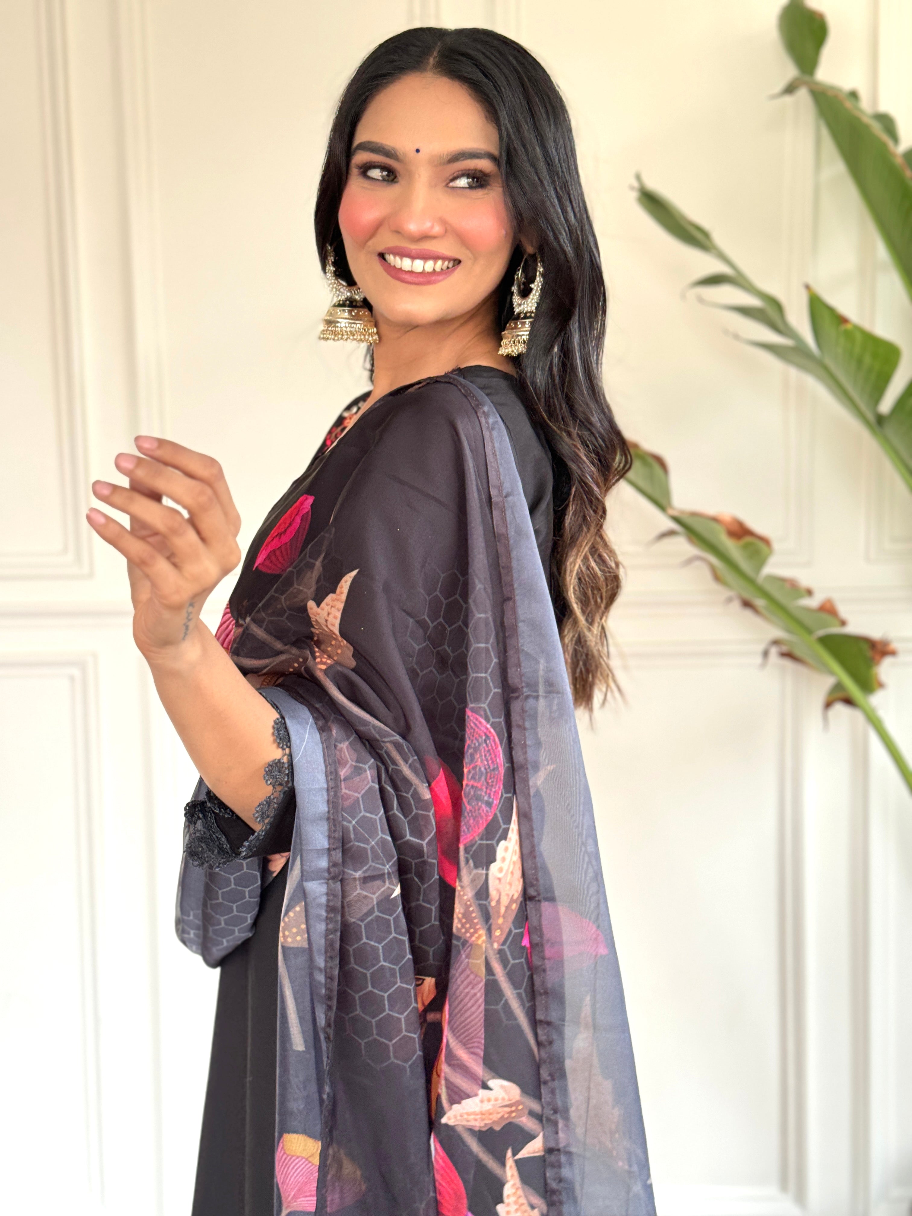 Royal Black VISCOSE CHANDERI Kurta Set