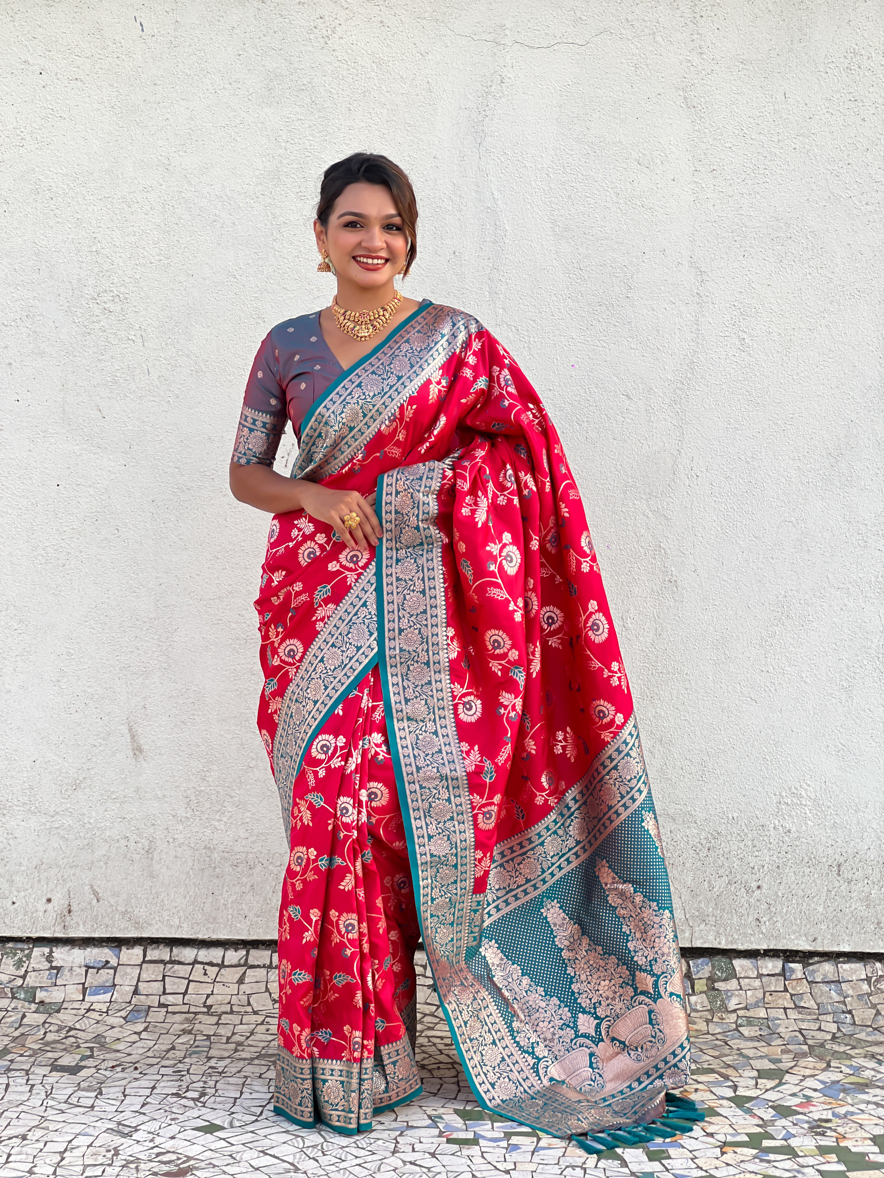 PINK BANARASI SILK SAREE