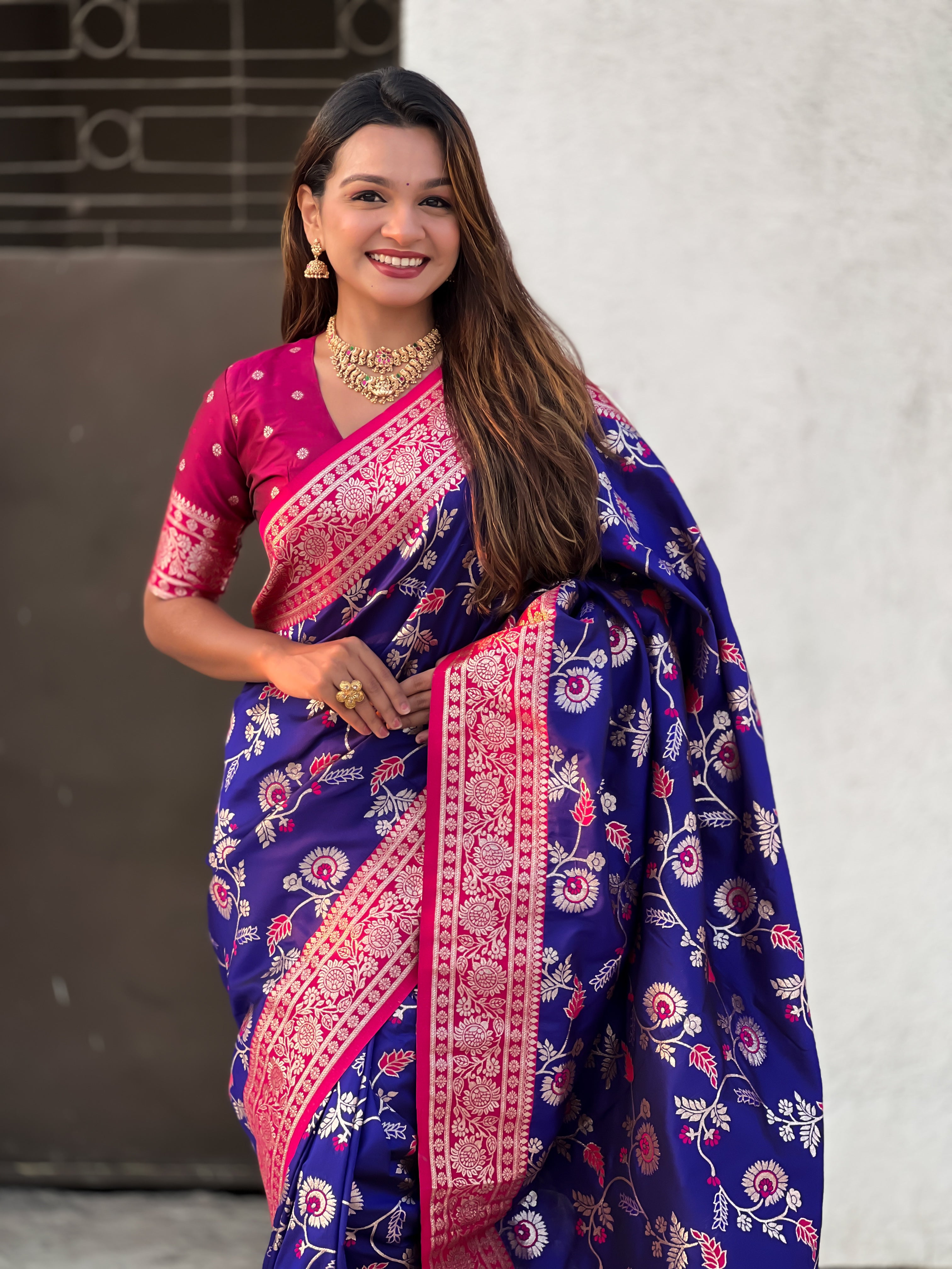 BLUE BANARASI SILK SAREE