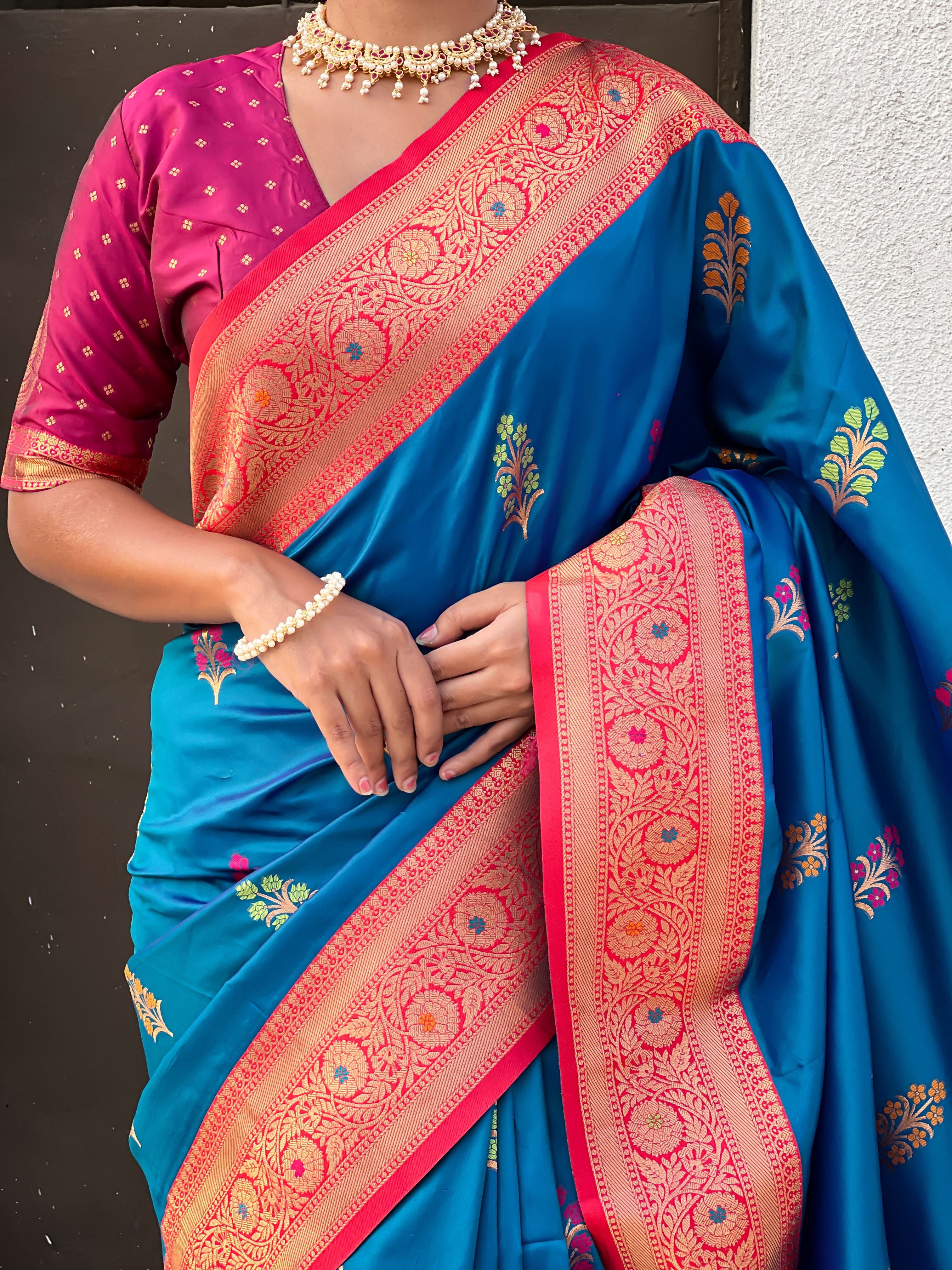 NAVY BLUE SOFT SILK SAREE
