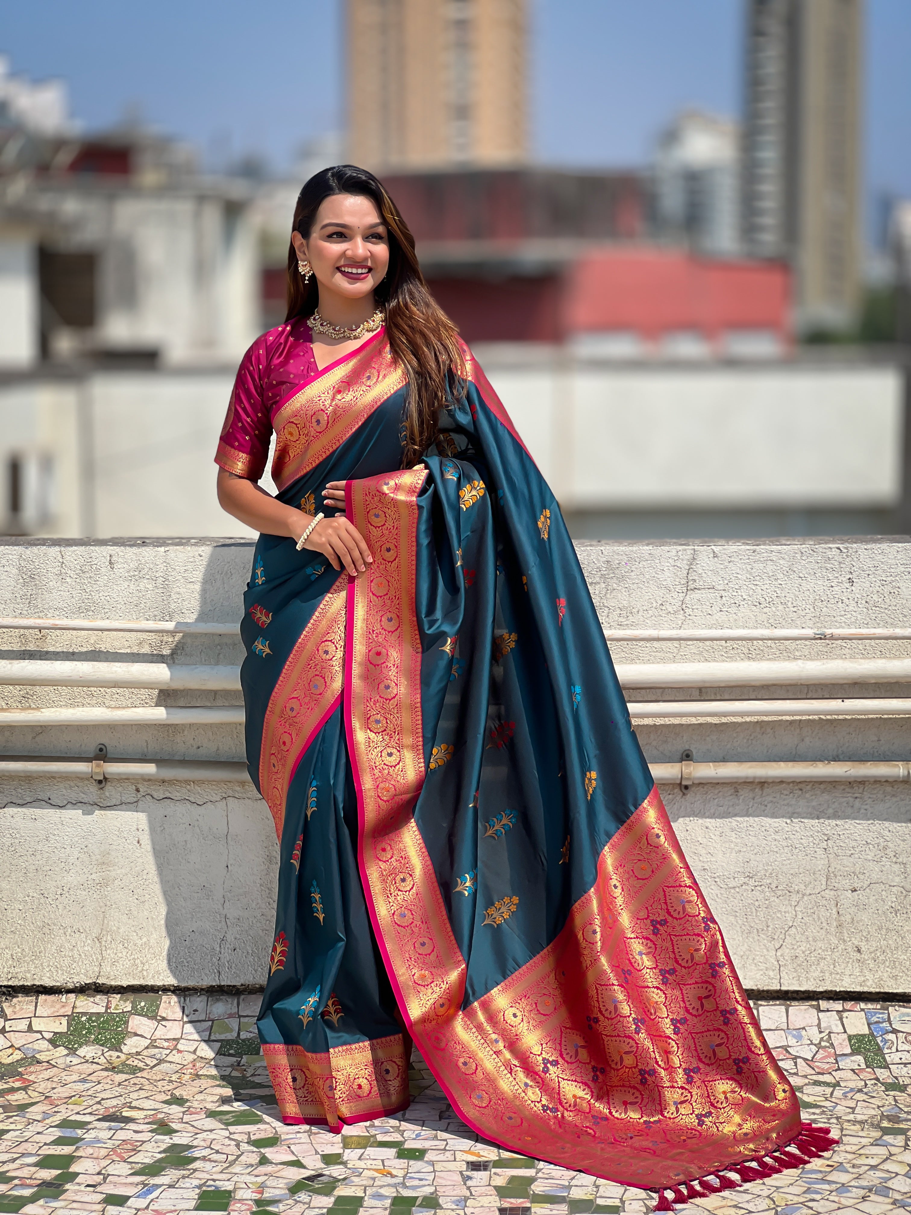 GREEN SOFT SILK SAREE