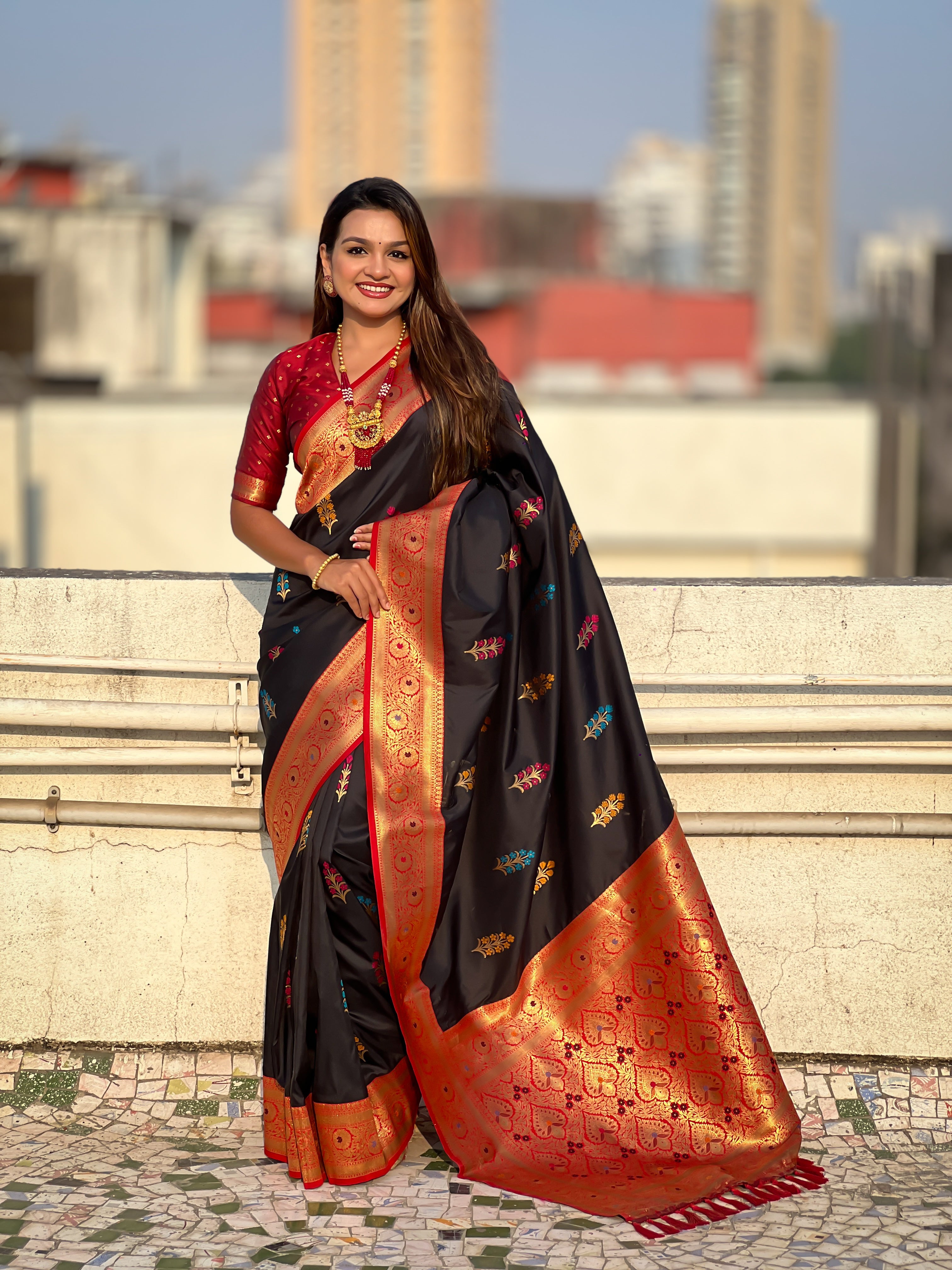 BLACK SOFT SILK SAREE