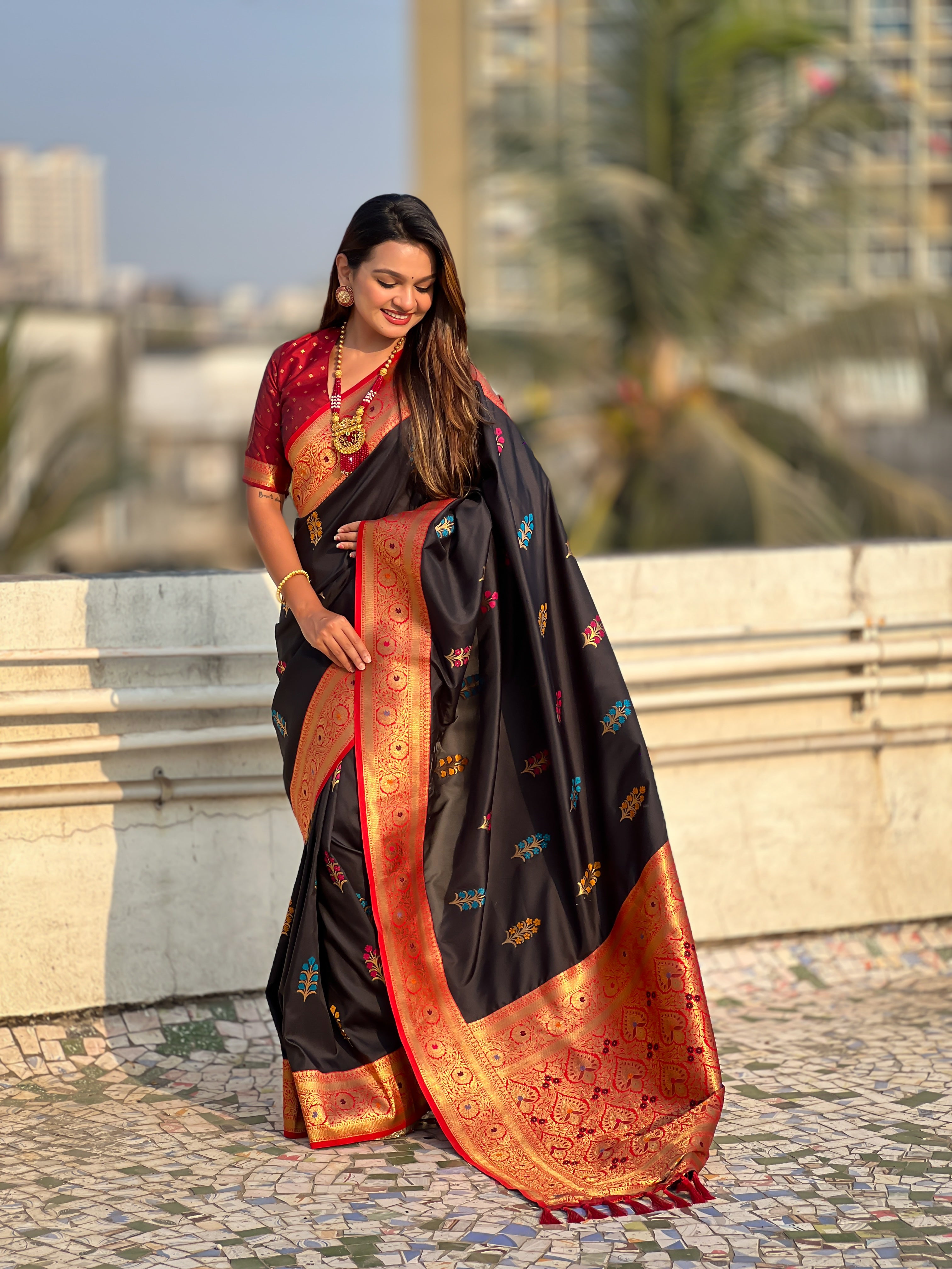 BLACK SOFT SILK SAREE