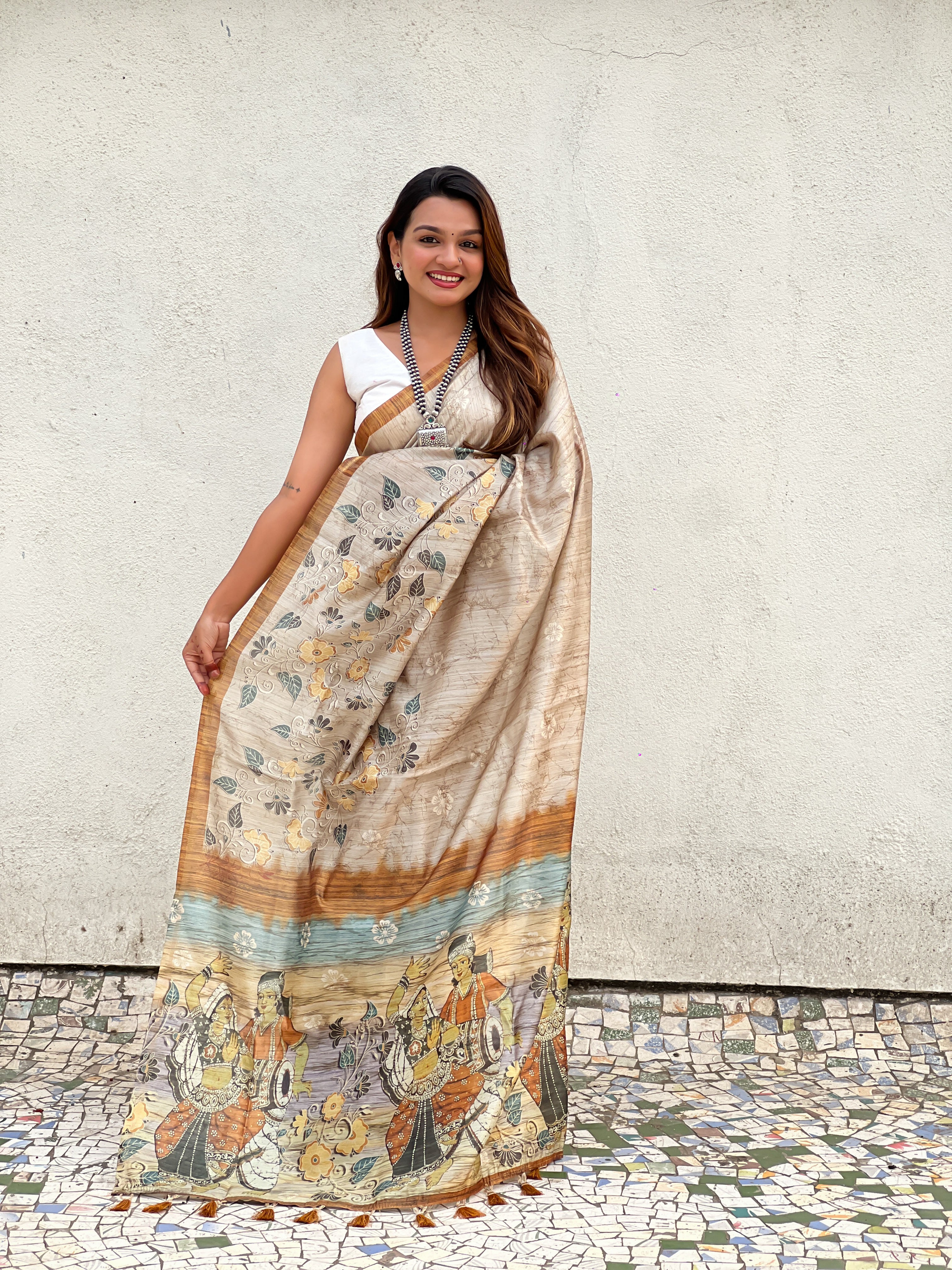 LIGHT GOLD Katki Silk Saree