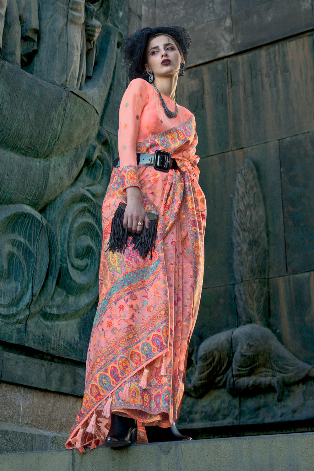 Buy Blue And Green Raw Silk Saree Nitaraa