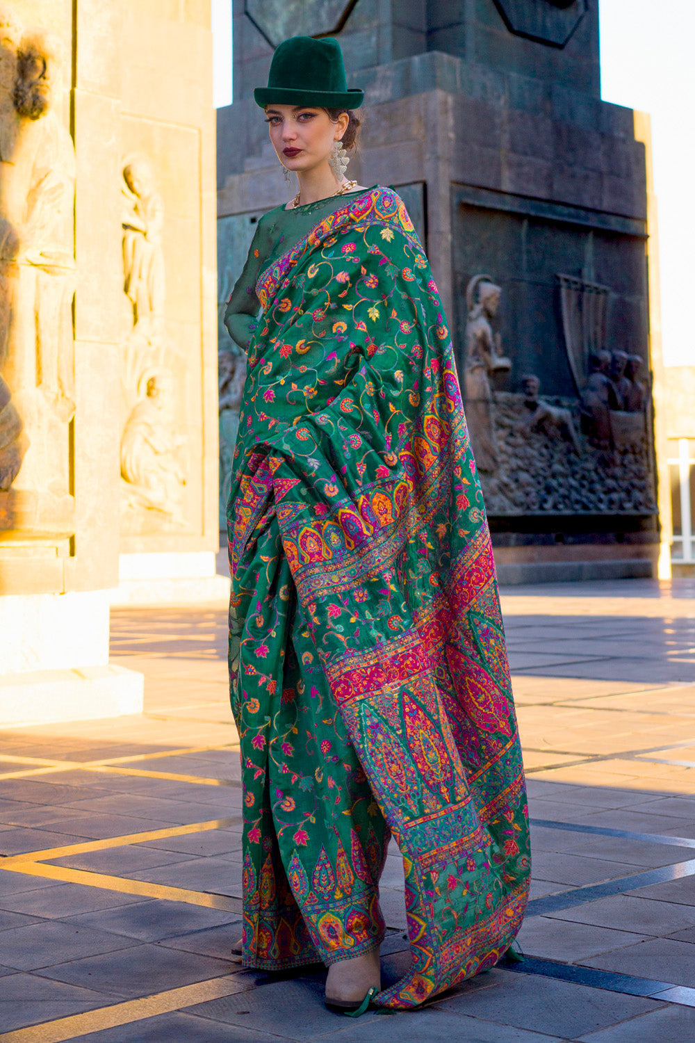 Buy Green And Red Patola Saree Nitaraa