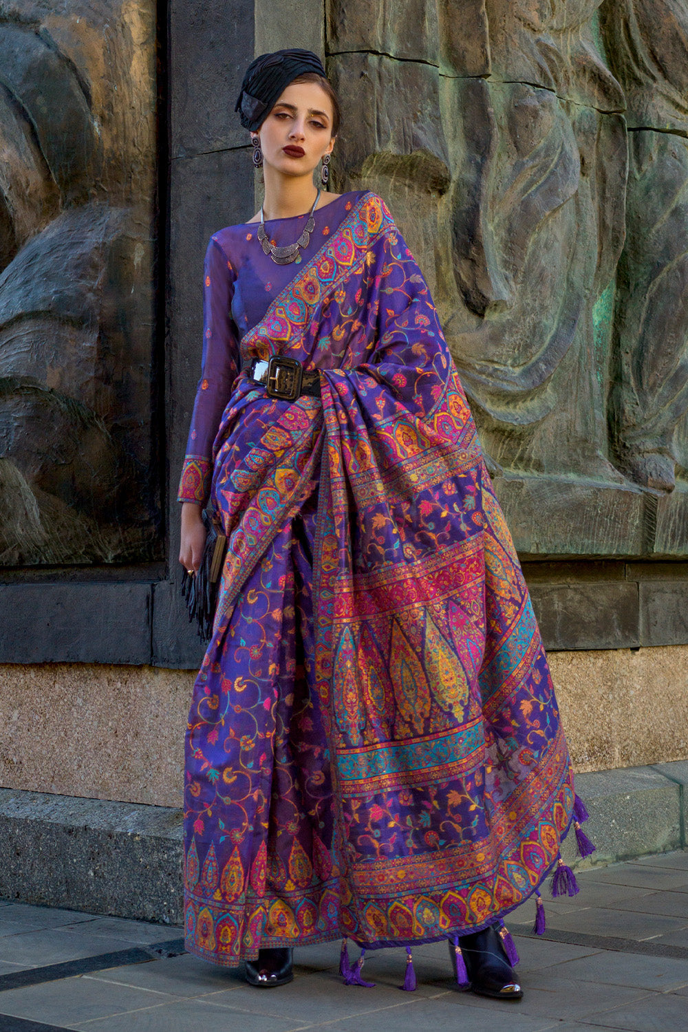Buy Orange And Green Patola Saree Nitaraa