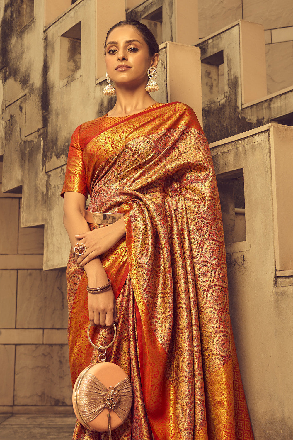 Buy Baby Pink Banarasi Silk Saree With Blouse Piece Nitaraa