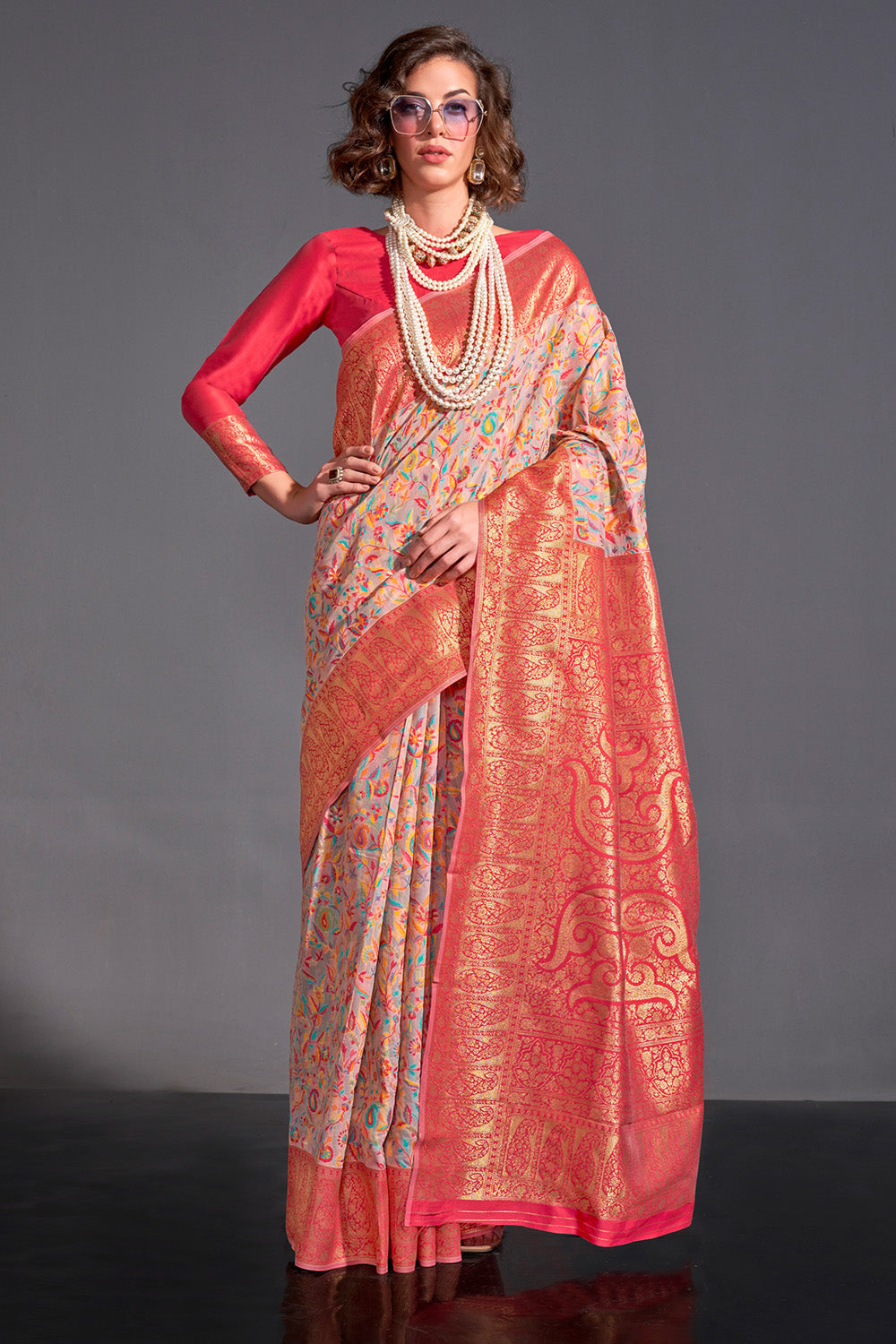 Buy Forest Green Satin Silk Saree Nitaraa