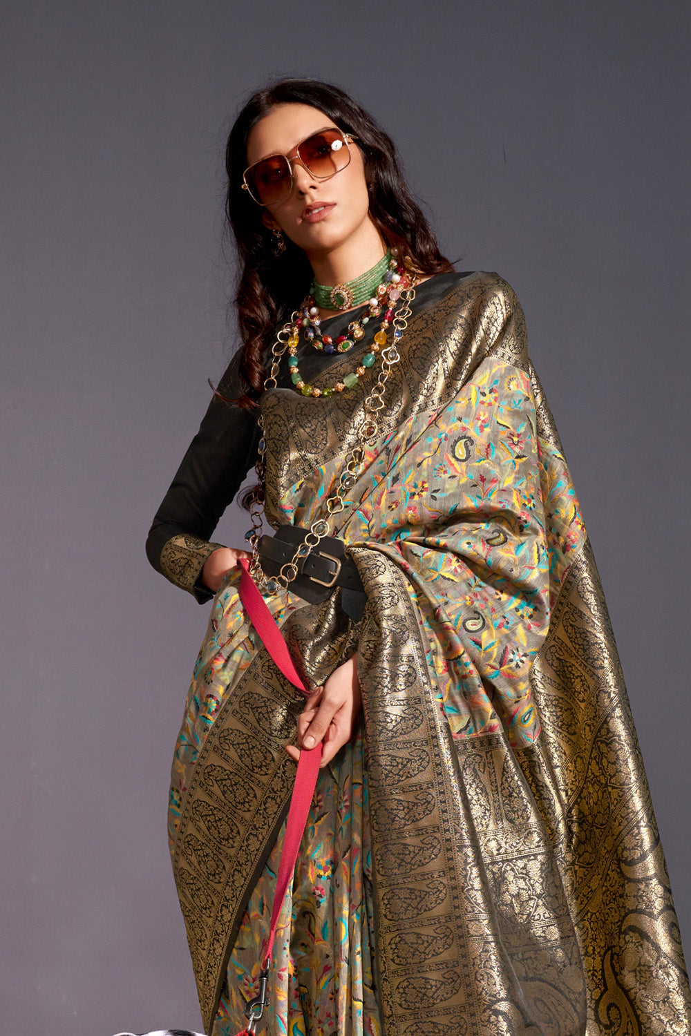Buy Olympic Blue Kanjivaram Saree Nitaraa