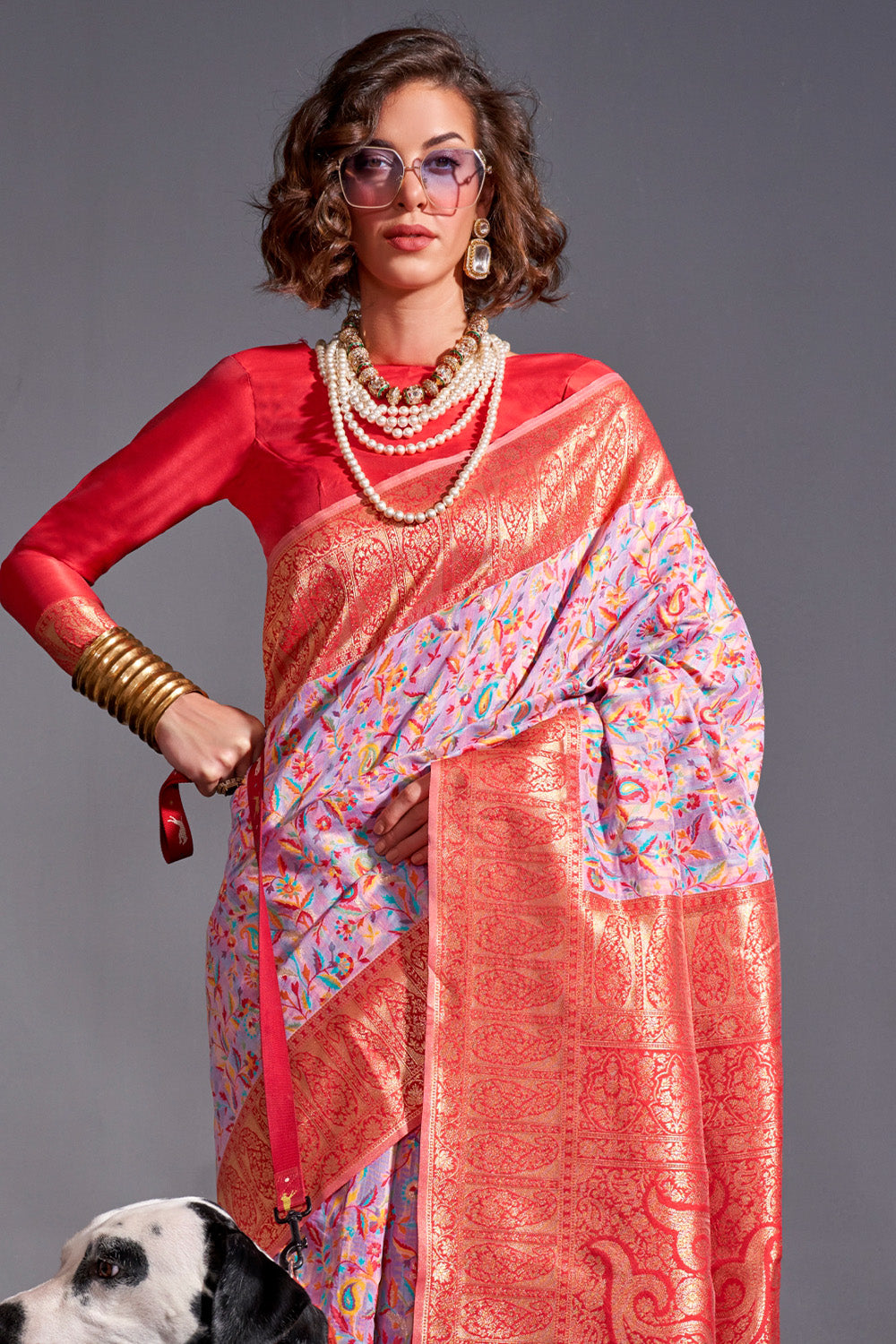 Buy Tangerine Orange Organza Saree Nitaraa