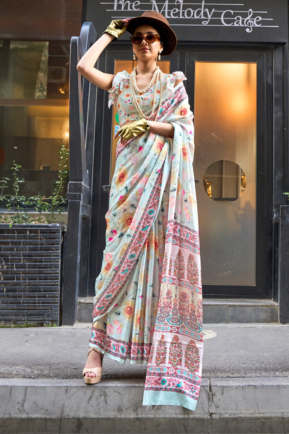 Buy Green And Red Smooth Silk Saree Nitaraa