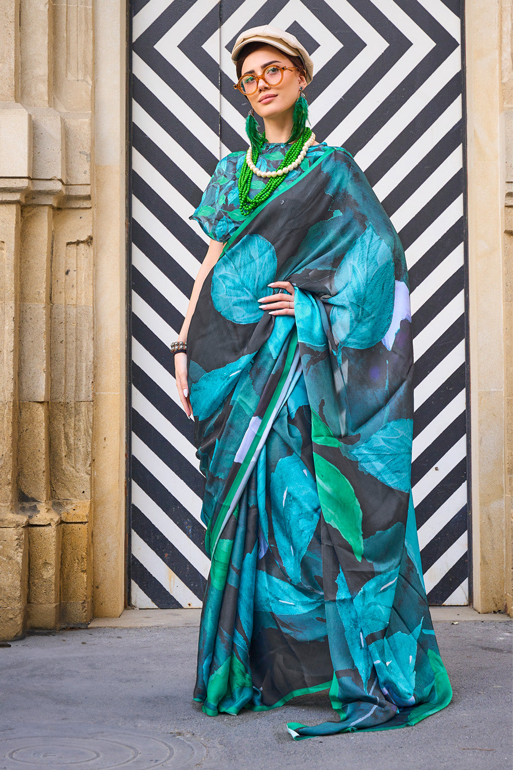 Buy Multicolor Pure Georgette Viscose Saree Nitaraa