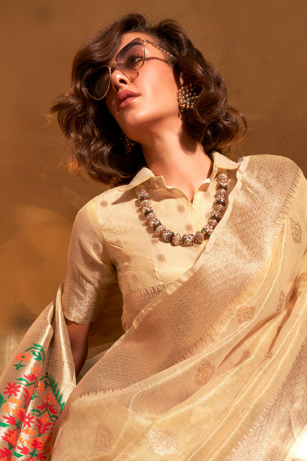 Buy Carnation Pink Linen Saree Nitaraa