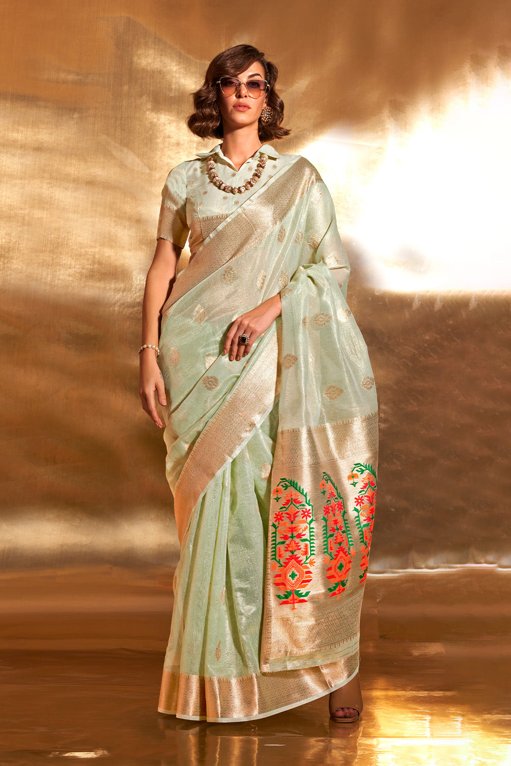 Buy Hot Pink Kanjivaram Silk saree Nitaraa
