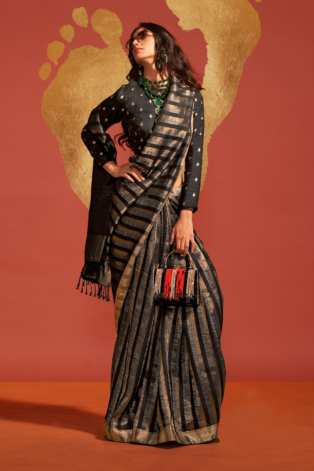 Buy Blue Brown Dual Tone Patola Saree Nitaraa