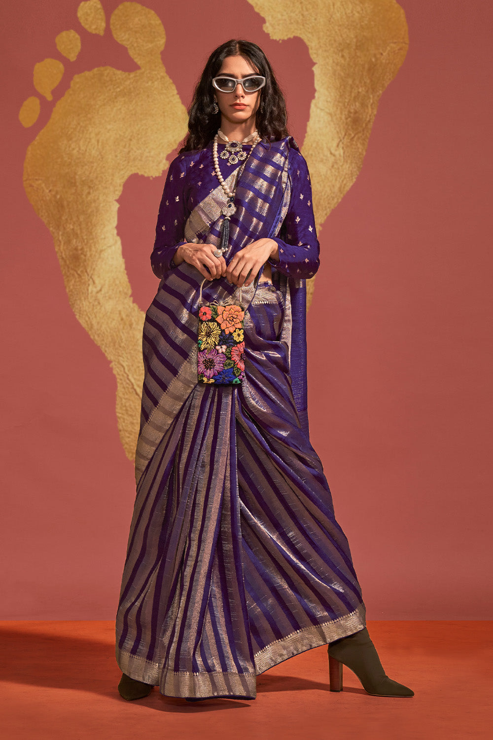 Buy Blue And Red Patola Saree Nitaraa