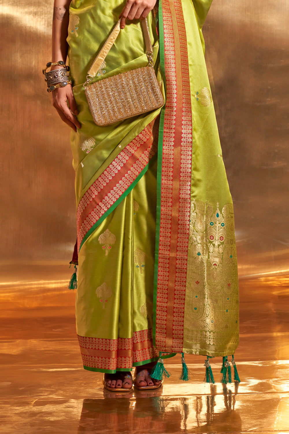 Buy Magenta Pink Satin Silk Saree Nitaraa