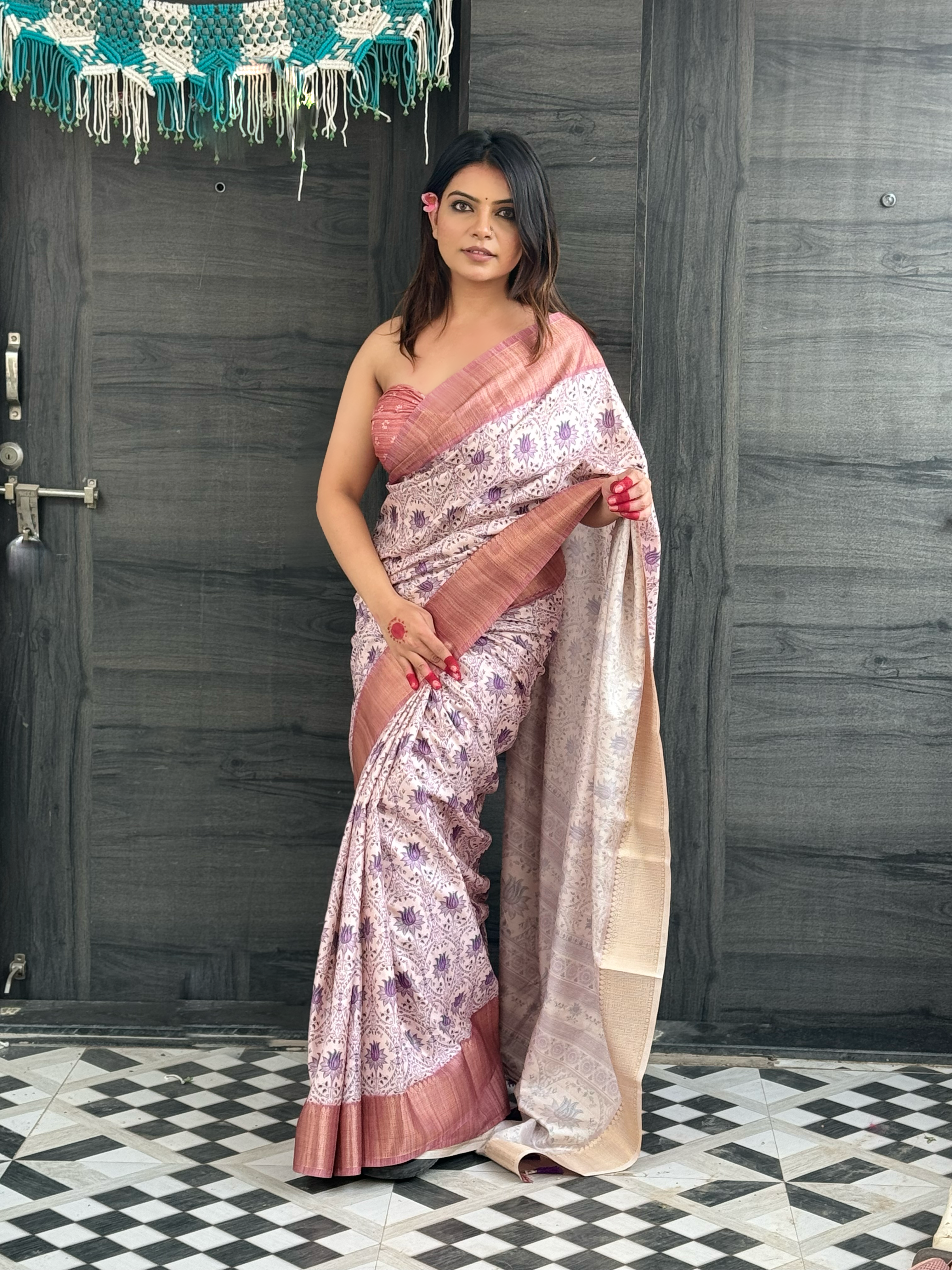 RED BANARASI SILK BLEND SAREE