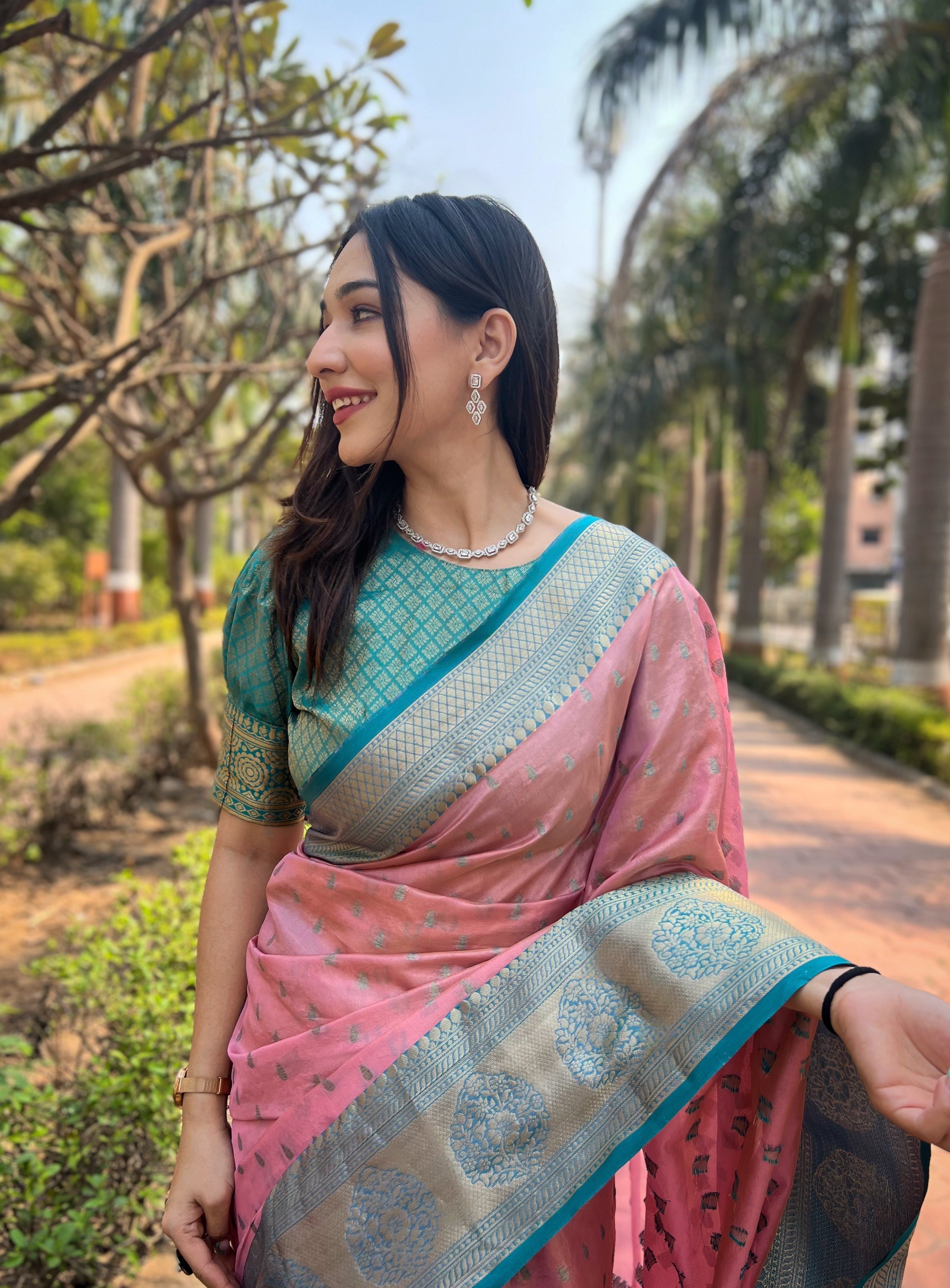 Light Pink Banarasi Saree