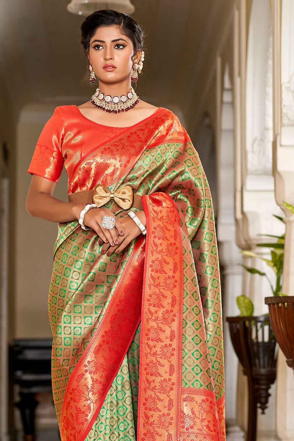Buy Cream Sequins Designer Saree Nitaraa