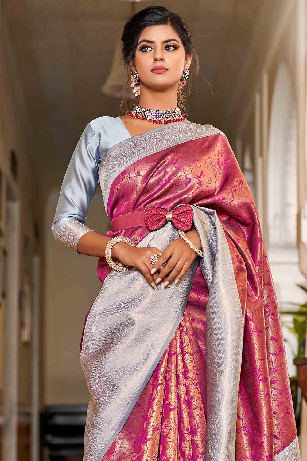 Buy Dark Pink Patola Saree Nitaraa