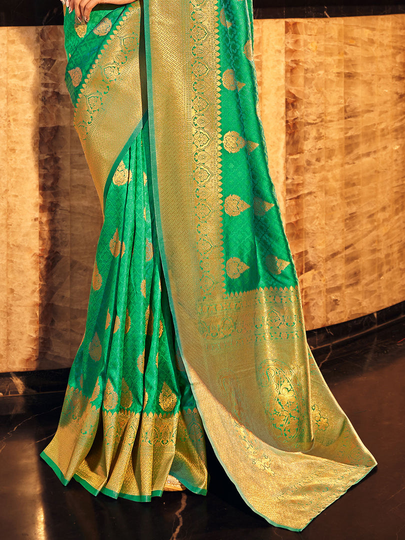 Munshell Green Silk Saree