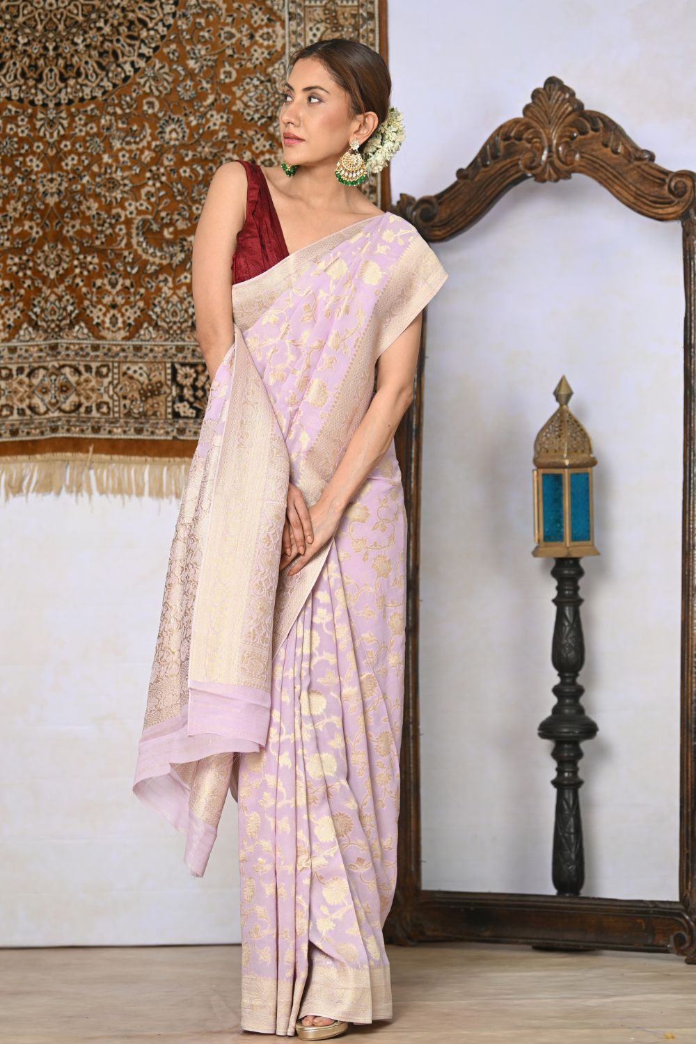 Buy Green Patola Silk Blend Saree Nitaraa