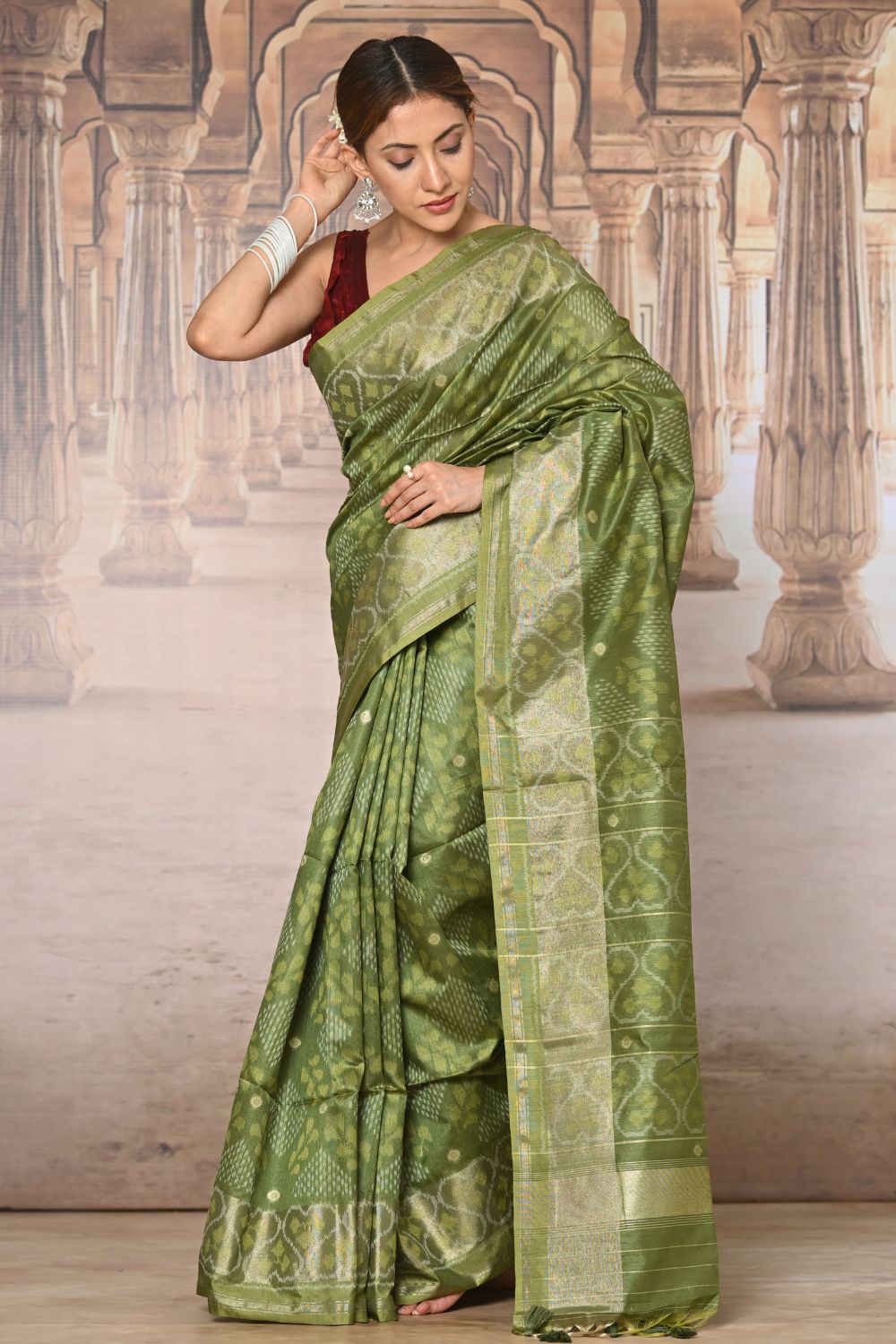 Buy Purple Silk Blend Saree Nitaraa