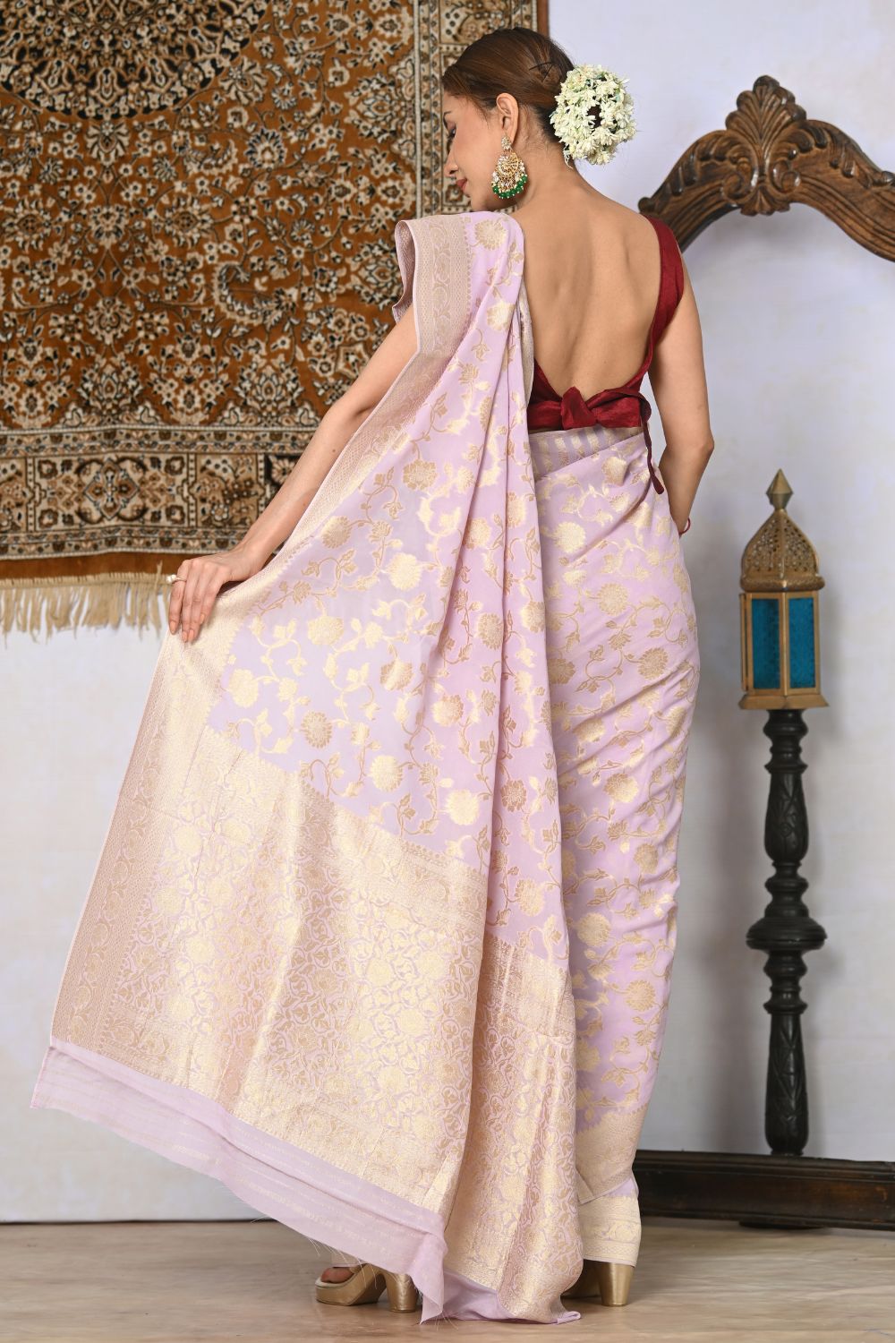Buy Purple Patola Silk Blend Saree Nitaraa
