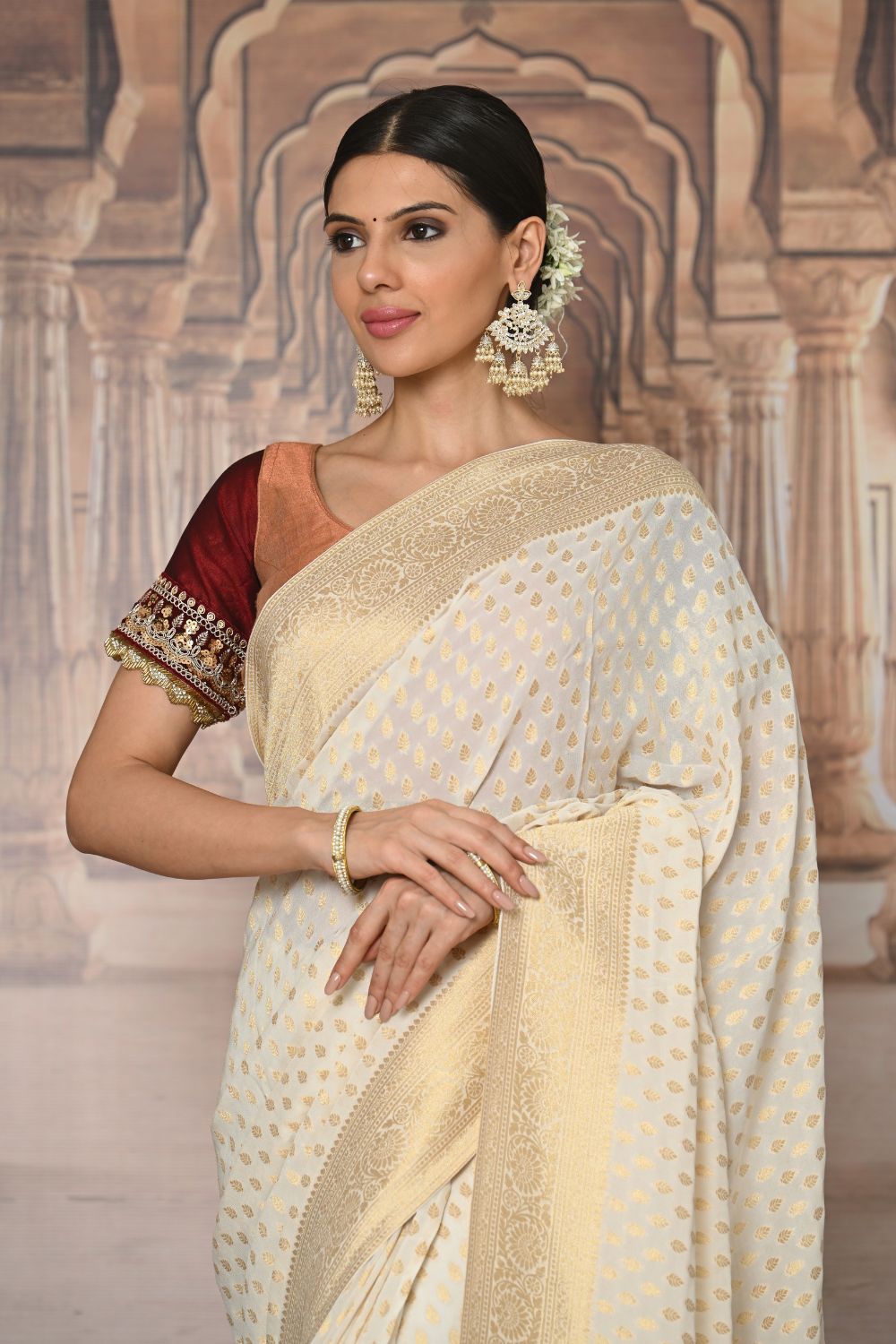 Buy Grand Golden Banarasi Saree Nitaraa