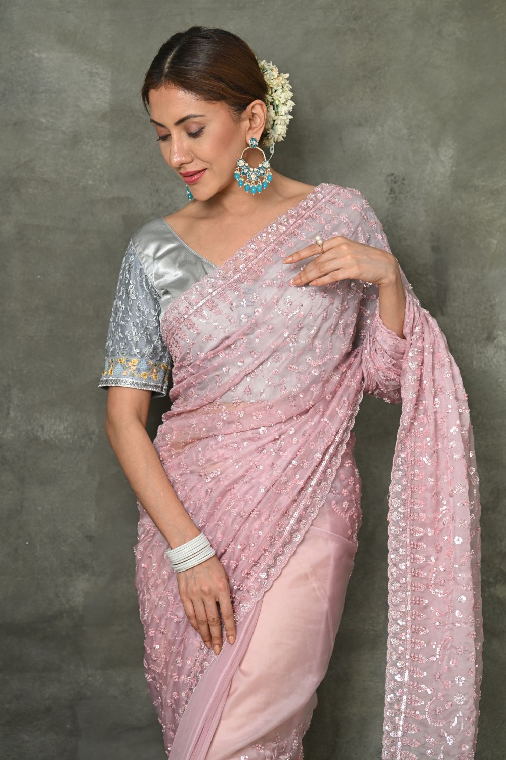 Buy Magenta Pink Raw Organza Silk Saree Nitaraa