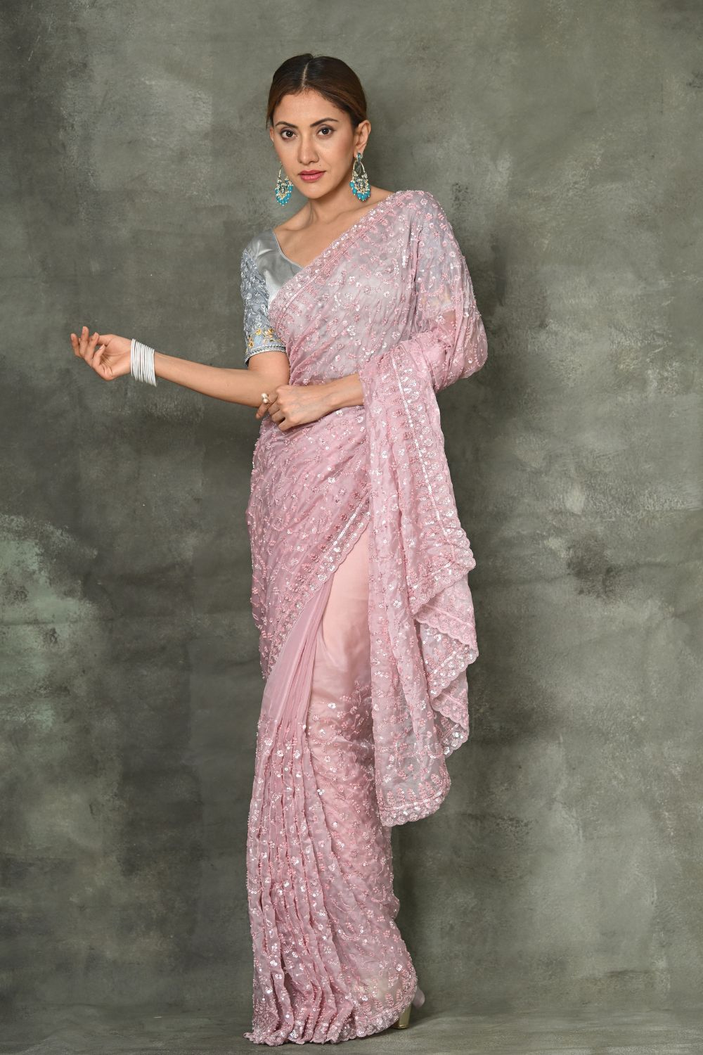Buy Mauve Purple Pure Organza Saree Nitaraa