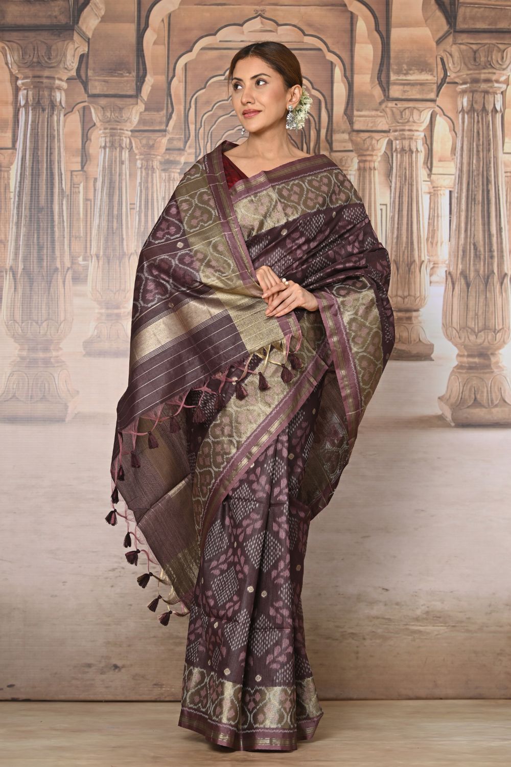 Buy Violet Silk Cotton Saree Nitaraa