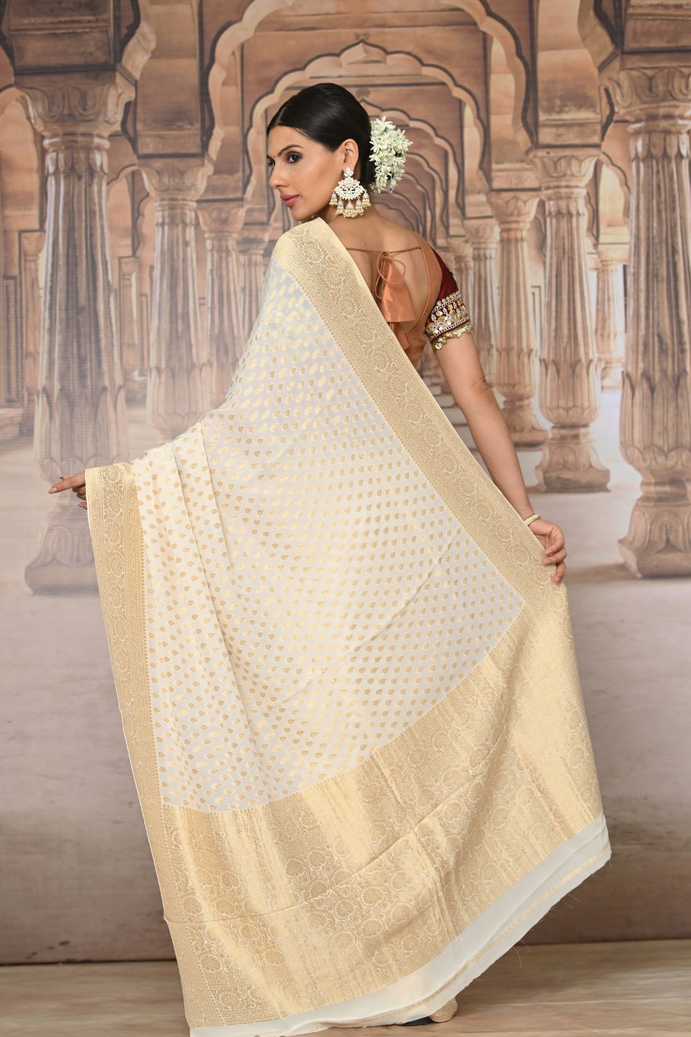 Buy Blue Banarasi Silk Saree Nitaraa
