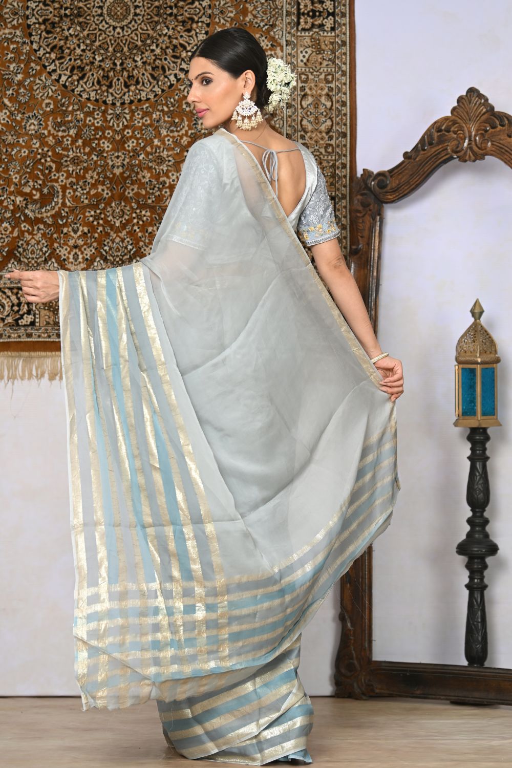Buy Pink Silk Blend Saree Nitaraa