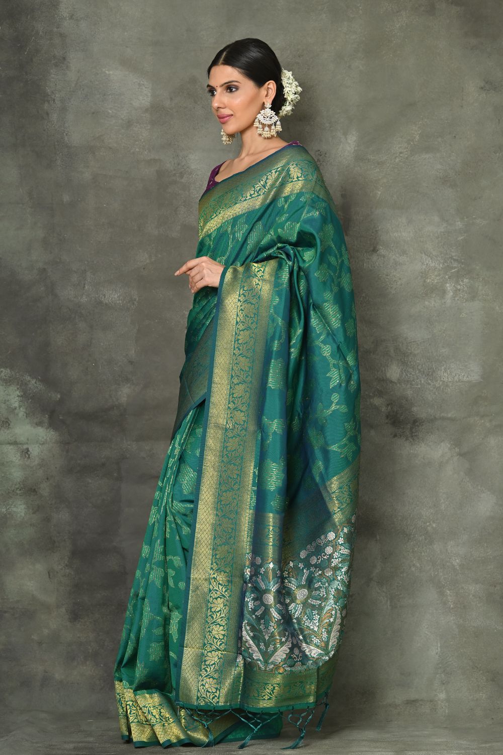 Buy Bright Pink Banarasi Khaddi Georgette Saree Nitaraa