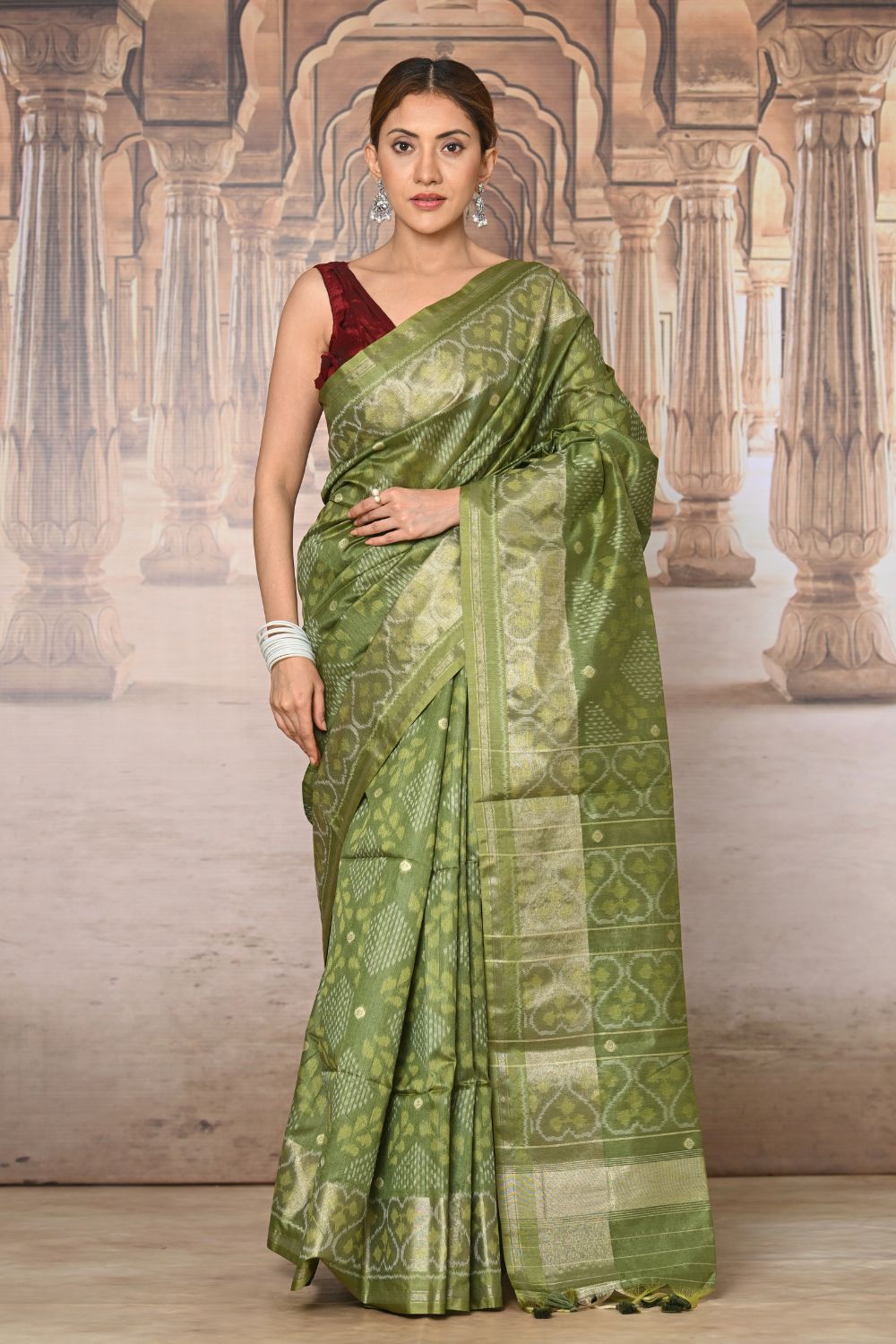 Buy Pink Silk Blend Saree Nitaraa