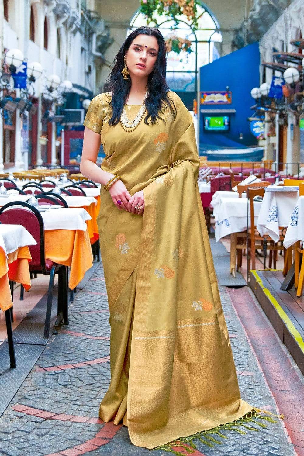 Buy Grey Silk Saree With Blouse Piece Nitaraa