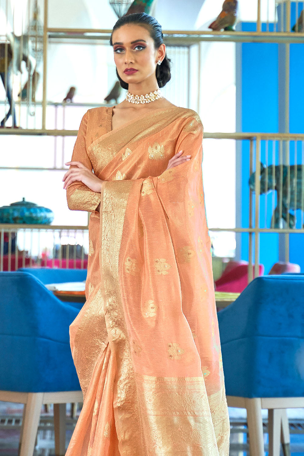 Buy Sea Green Tussar Silk Blend Saree Nitaraa