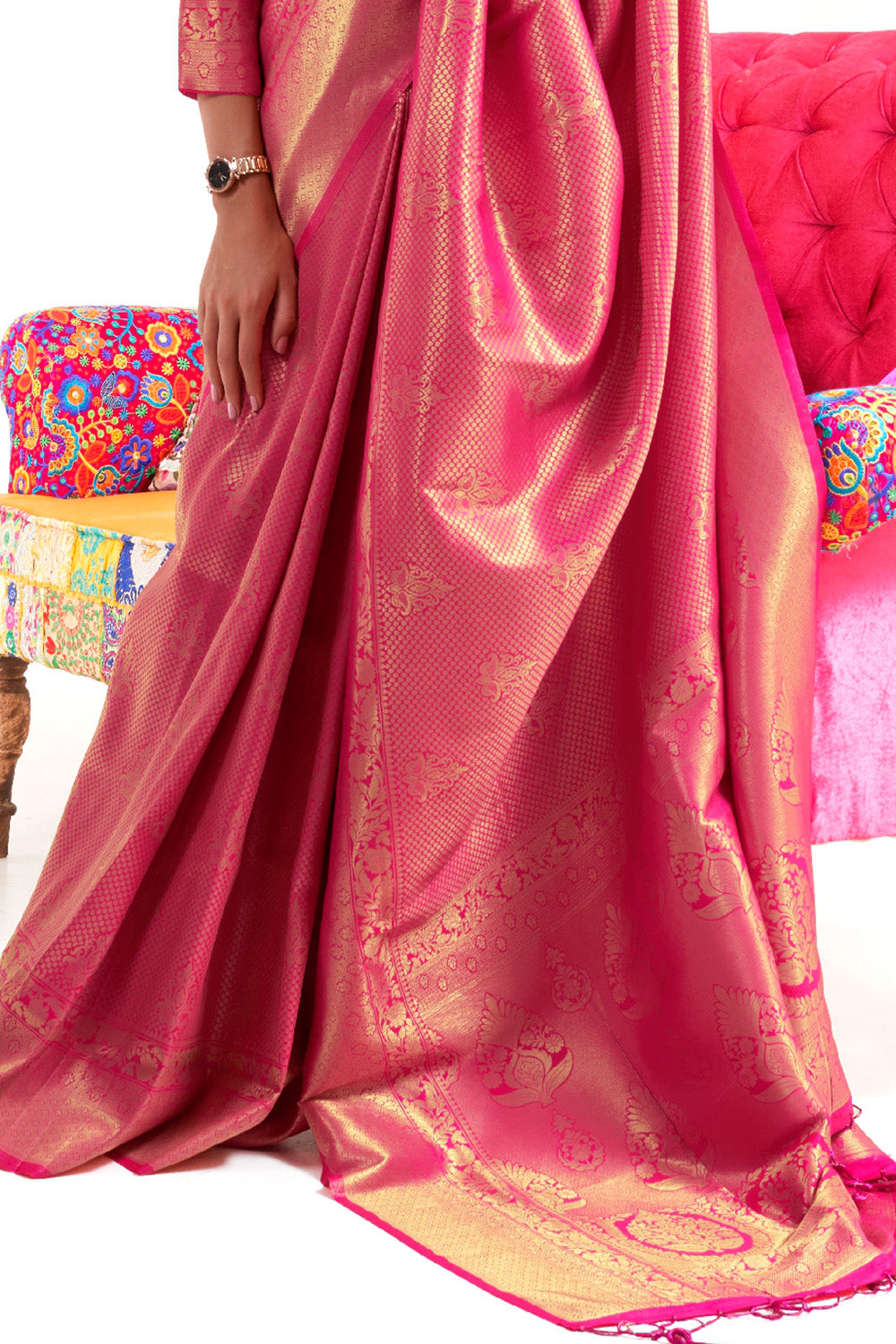 Buy Teal Silk Blend Saree Nitaraa