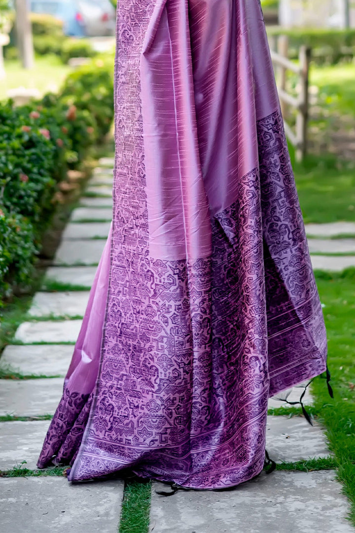 Purple Raw Silk Saree