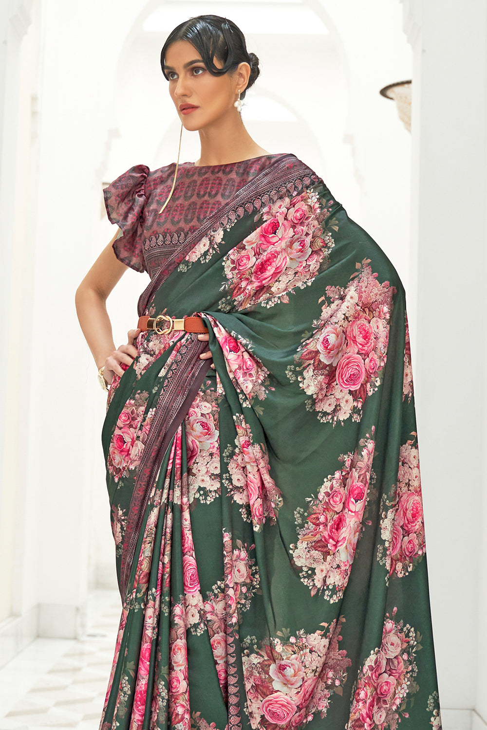 Buy Imperial Red Organza Saree Nitaraa