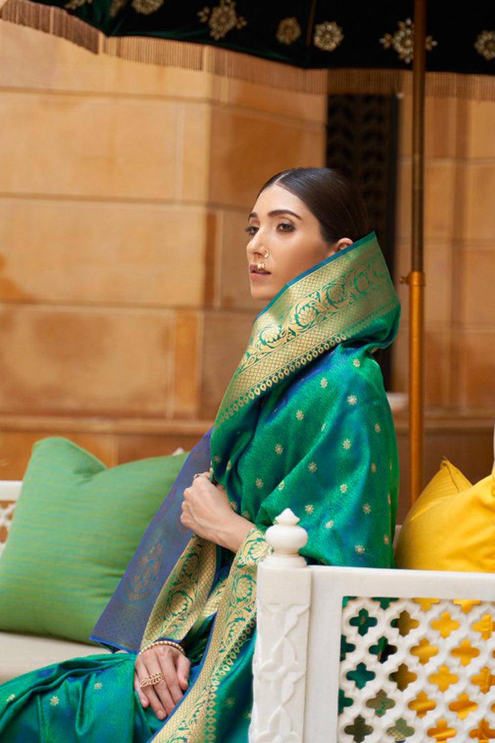 Buy Wine Purple Banarasi Khaddi Georgette Saree Nitaraa