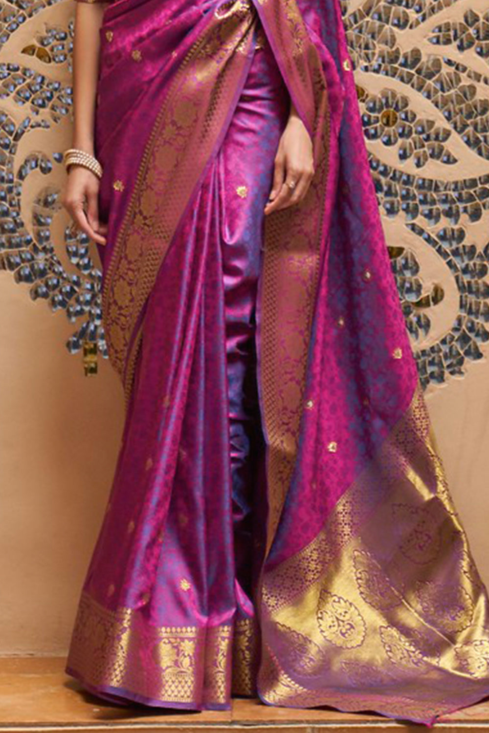 Buy Dark Blue Raw Silk With Kalamkari Pallu Saree Nitaraa