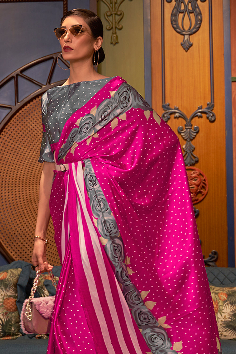 Buy Light Green Satin Saree Nitaraa