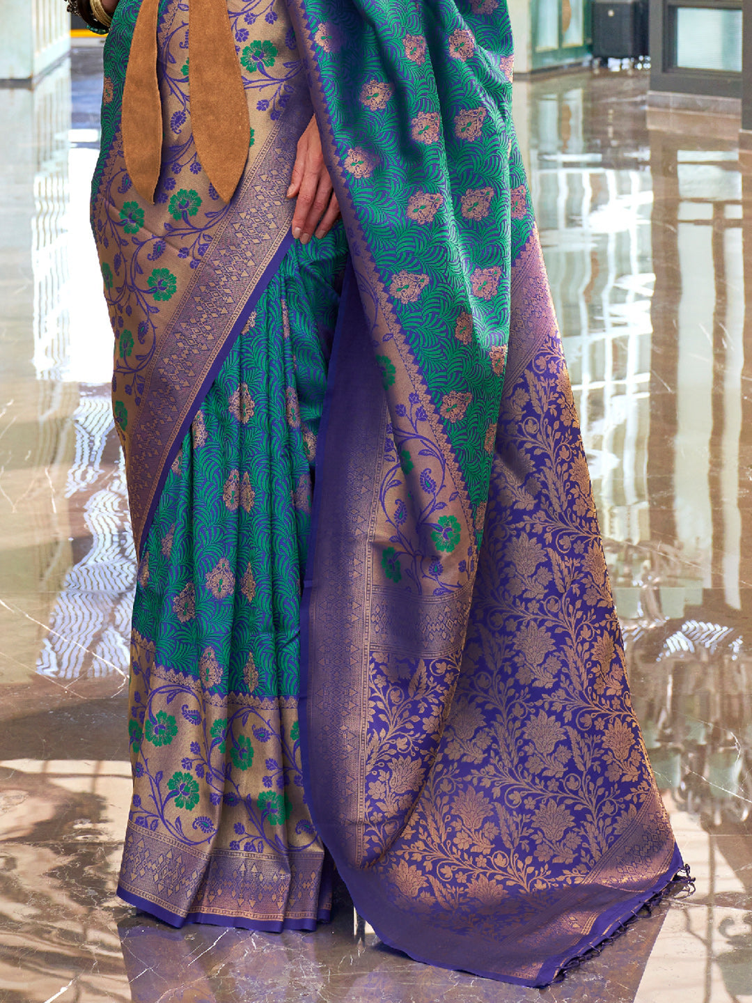 Canary Yellow Satin Saree