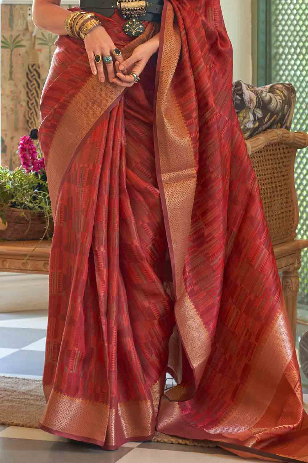 Buy Canary Orange Bandhej Patola Pure Silk Saree Nitaraa